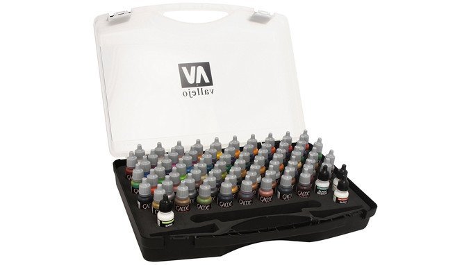 Vallejo Paint Panzer Aces Paint Set in Plastic Storage Case (72 Colors &  Brushes) 