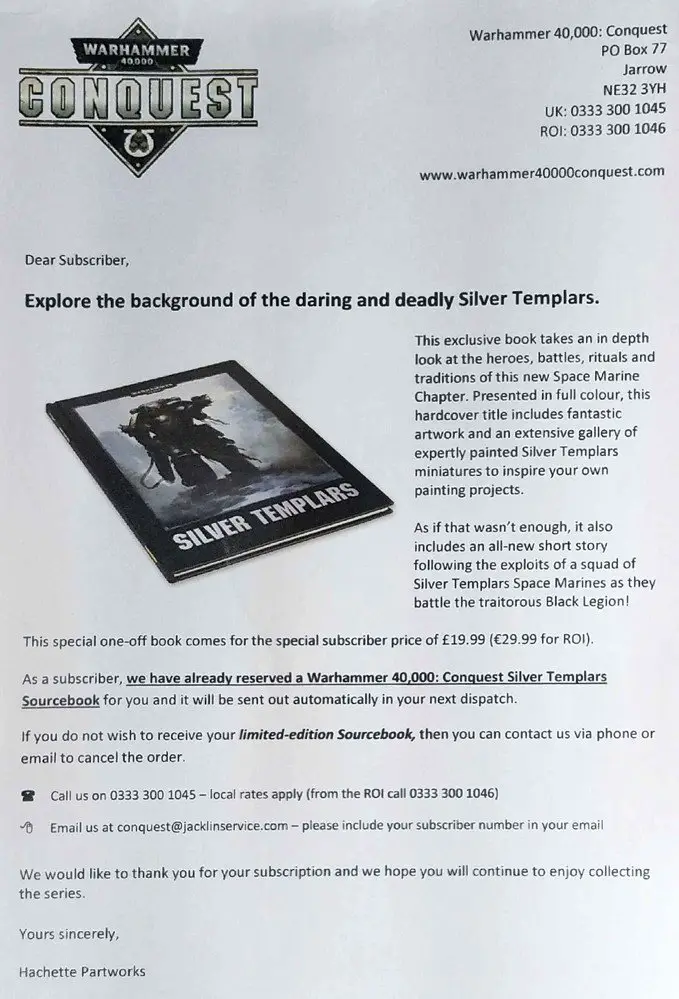 Warhammer Conquest Extra Charge Again- Letter