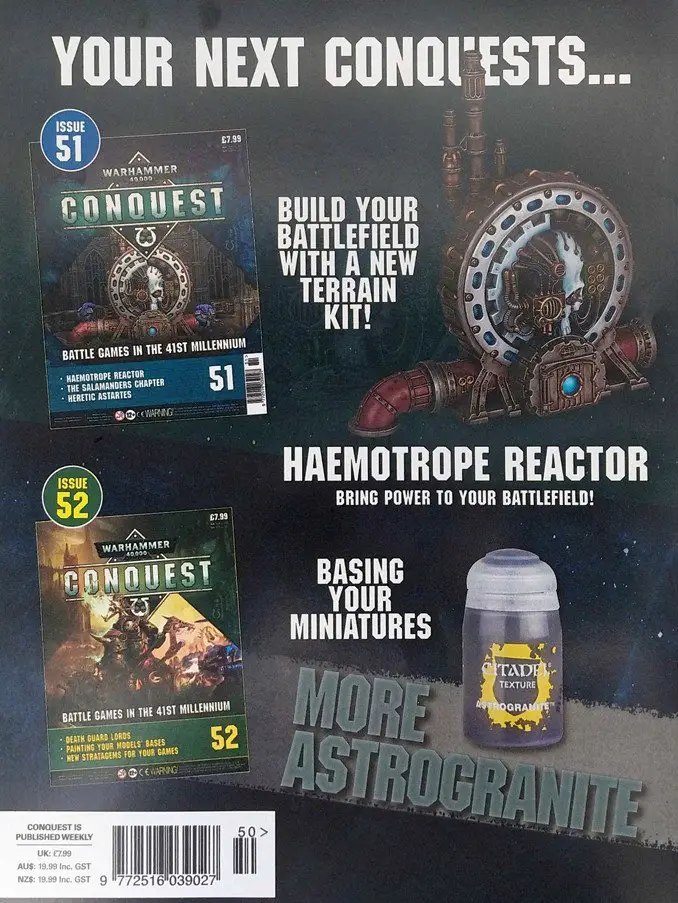 Warhammer Conquest Issues 51 & 52 Contents