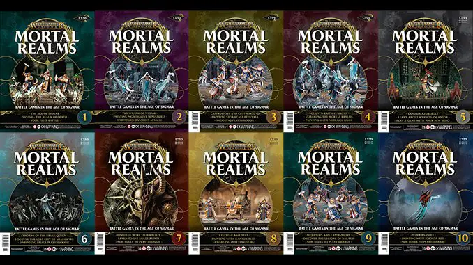 Rivista Warhammer Mortal Realms - Numero 1 -10 Copertine - In primo piano