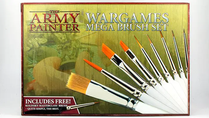 Recensione di pennelli per pittori dell'esercito per pittori in miniatura - Fronte scatola