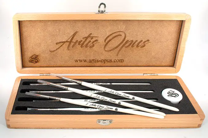 Artis Opus Series S Review para miniaturas - Caja de pinceles extra abiertos