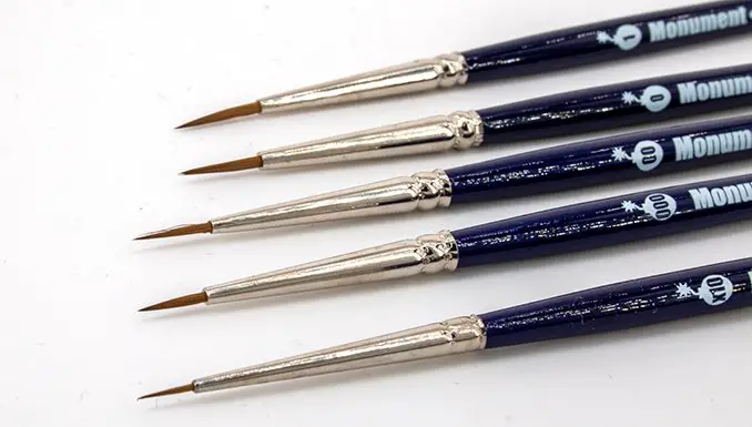 Monument Hobbies Bomb Wick Brushes Review for Miniature Painters - Det. Cord Brush Tips