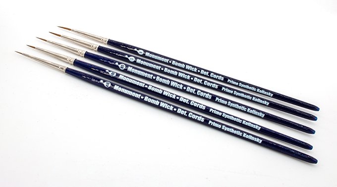 Monument Hobbies Bomb Wick Brushes Review for Miniature Painters - Det. Cord Brushes