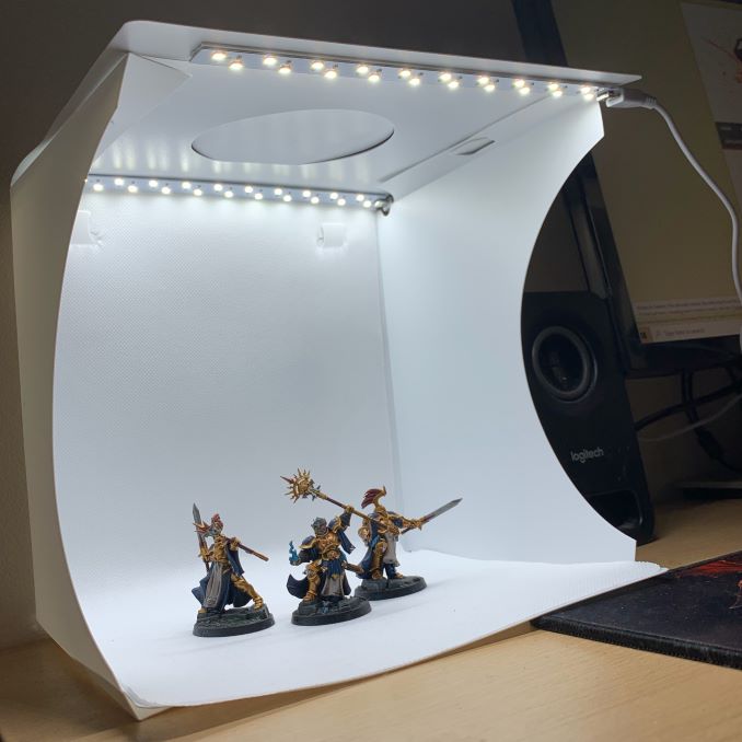 Configurazione desktop per studio fotografico portatile a LED in miniatura 4