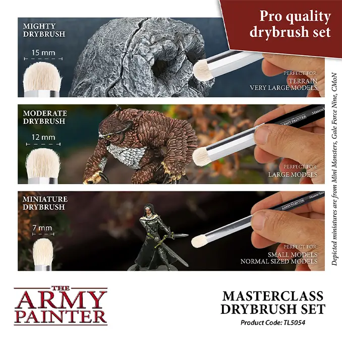 Die Army Painter Masterclass Dry Brush Größentabelle