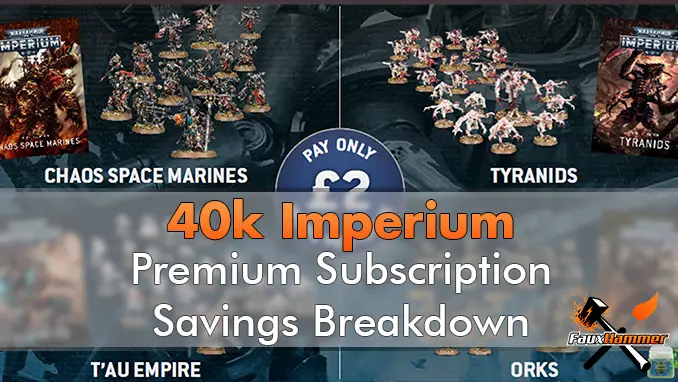 Kit d'abonnement Warhammer Imperium Premium - Répartition des économies - En vedette