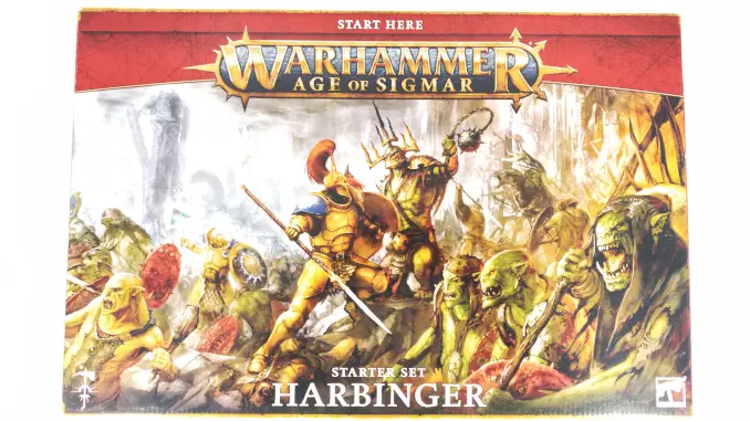 Scatola di unboxing del set dell'araldo di Warhammer Age of Sigmar
