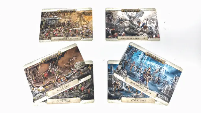 Warhammer Age of Sigmar Warrior Starter Set Tarjetas de desempaquetado