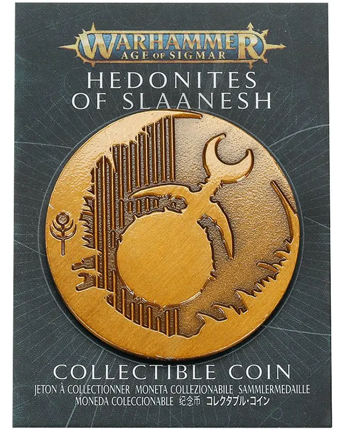 Monedas de coleccionista de la tienda de Warhammer Moneda de coleccionista de febrero de 2021 - Slaanesh