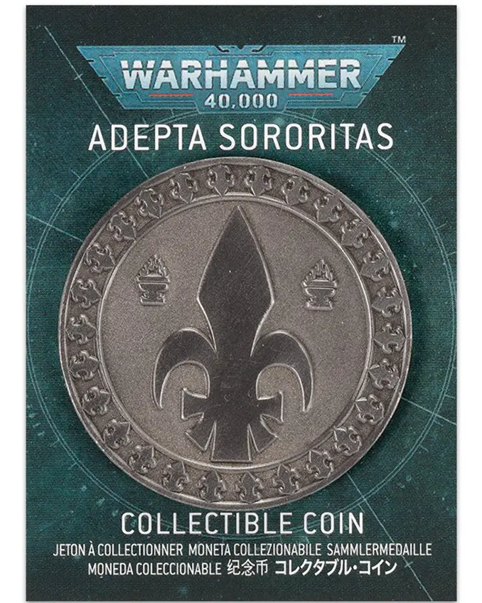 Monedas de coleccionista de la tienda de Warhammer Moneda de coleccionista de junio de 2021 - Adepta Sororitas