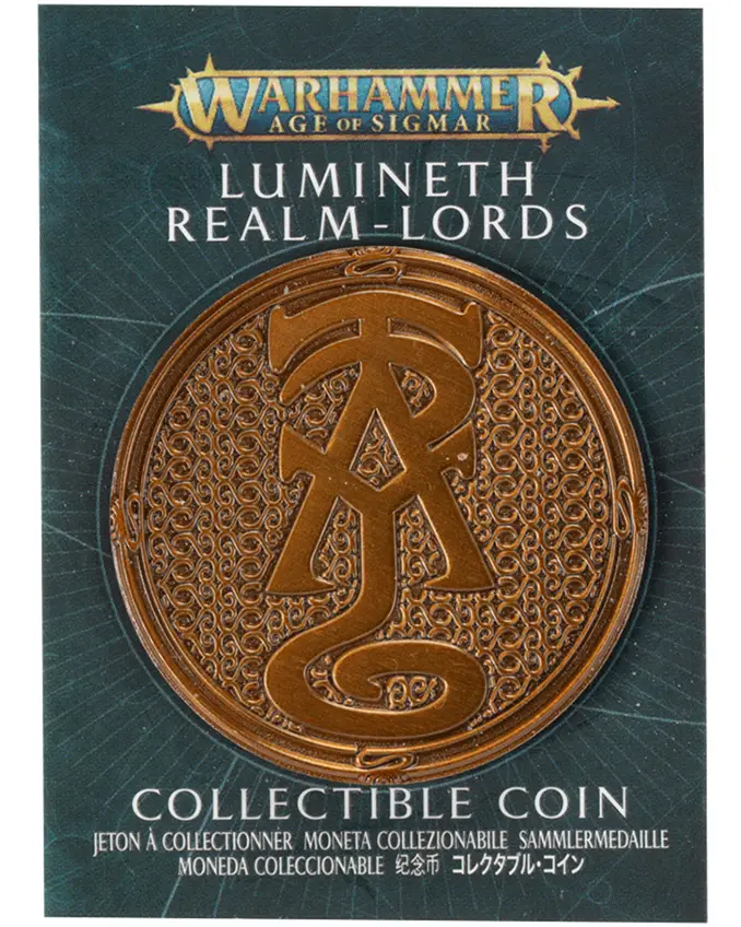 Monedas de coleccionista de la tienda de Warhammer Moneda de coleccionista de marzo de 2021 - Lumineth Realm-Lords