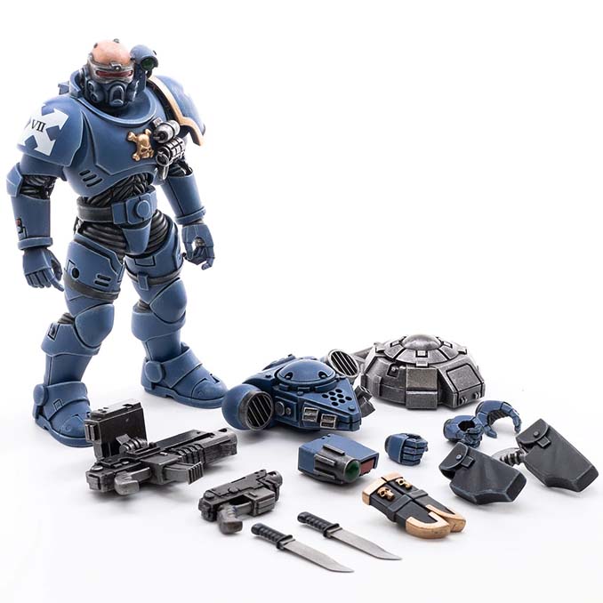 Joy Toy 4-Zoll Warhammer Space Marine Actionfiguren - Incursor Brother Varron Teile