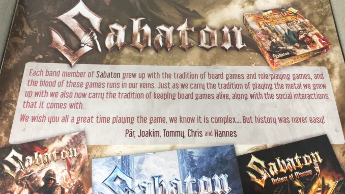 Avertissement de déballage de Sabaton A Battle Through History