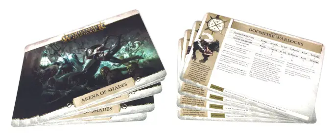 Warhammer Age of Sigmar Arena of Shades Reseña Warscroll Cards