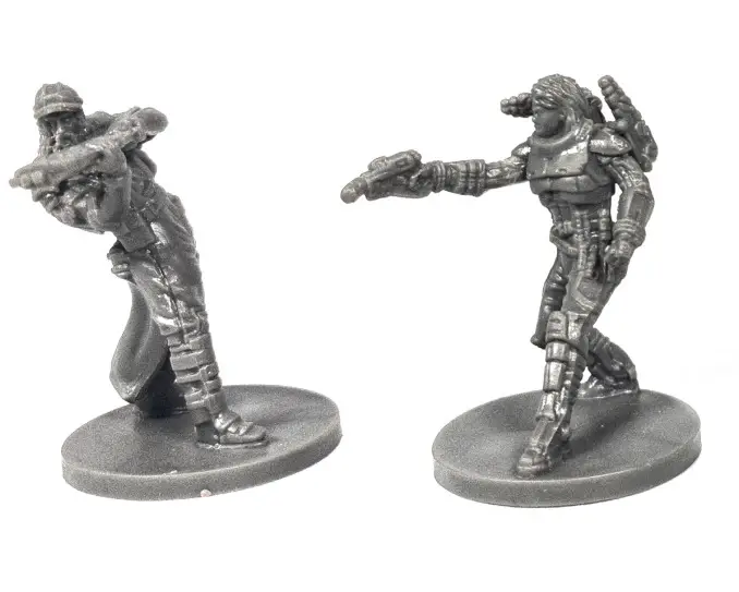 Core Space Review Miniatures Wade and Cassie Damage