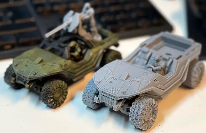 Miniature Halo stampate in 3D - 30 mm contro 32 mm