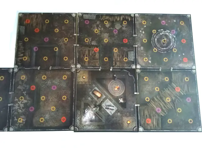 Disposizione delle tessere del tabellone di gioco di Dark Souls Board
