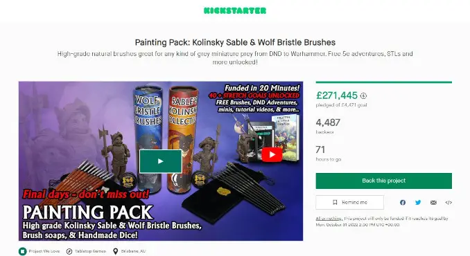 Chronikkarten-Bürsten Kickstarter