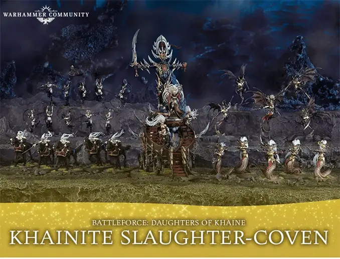 2022 AoS Battleforce - Hijas de Khaine - Slaughter-Coven (Contenido, Precio, Valor y Ahorros)