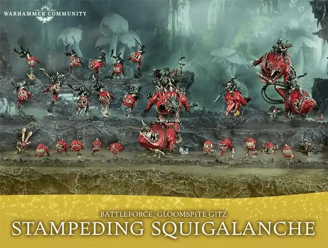 2022 AoS Battleforce - Gloomspite Gitz – Stampeding Squigalanche (Contents, Price, Value & Savings)