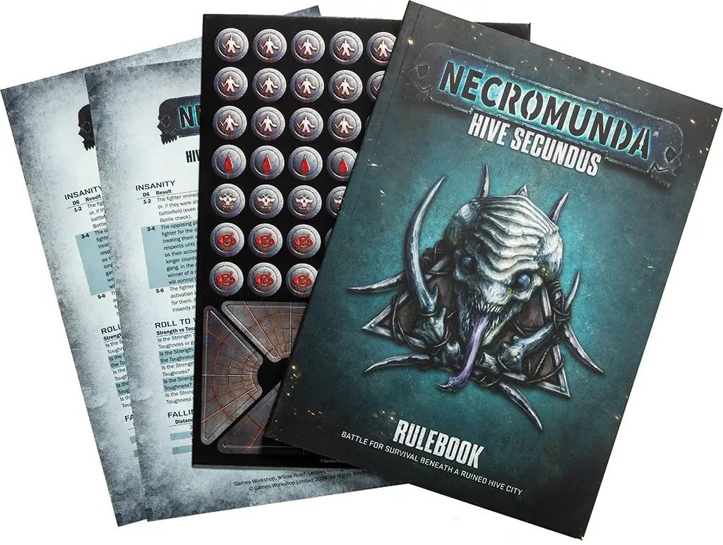 Necromunda Hive Secundus Review - Rulebook & Tokens