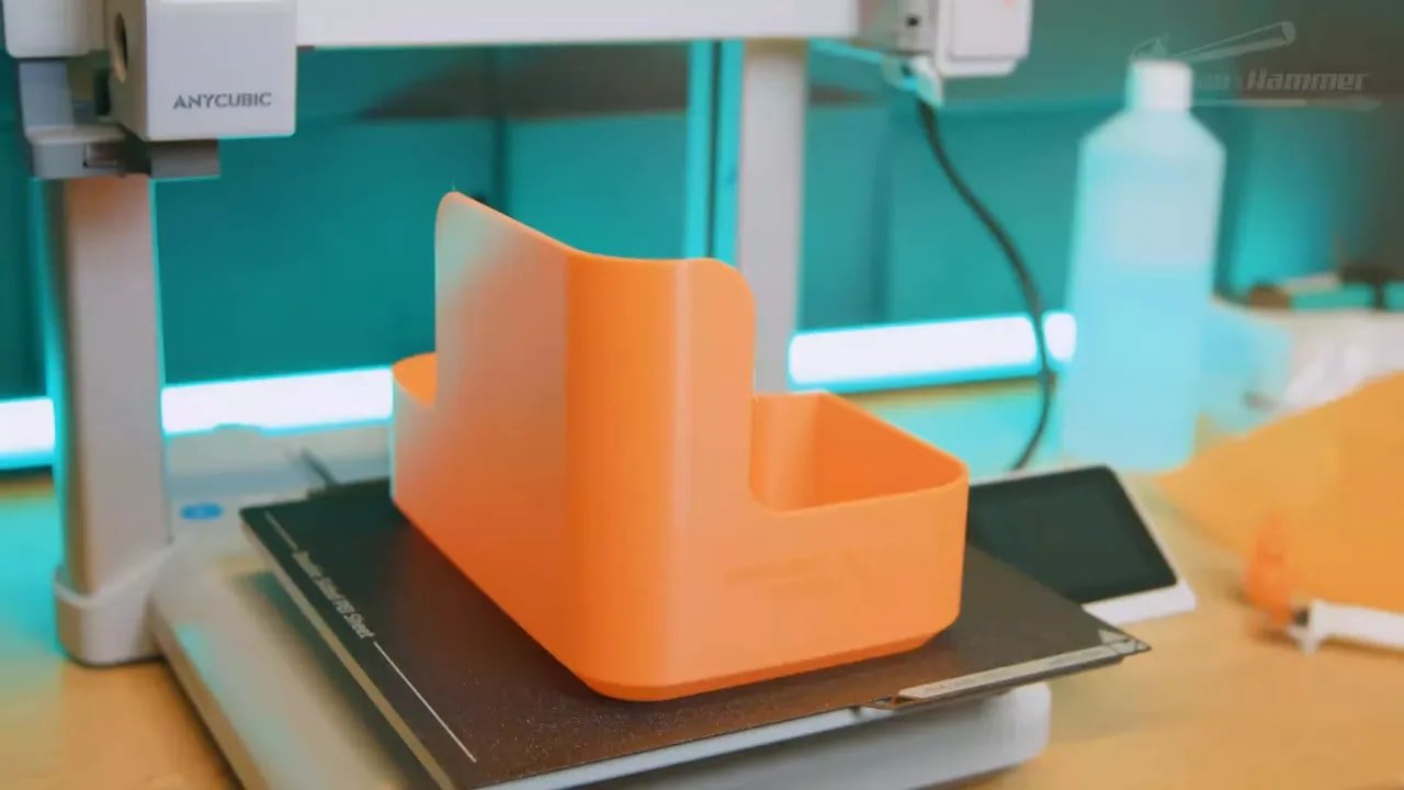 Anycubic Kobra X test print on the build plate