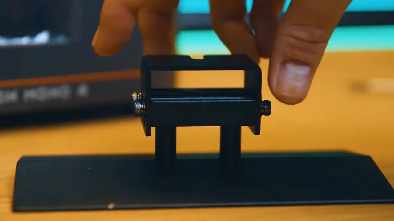 Front view of Anycubic Photon Mono 4 build plate during setup