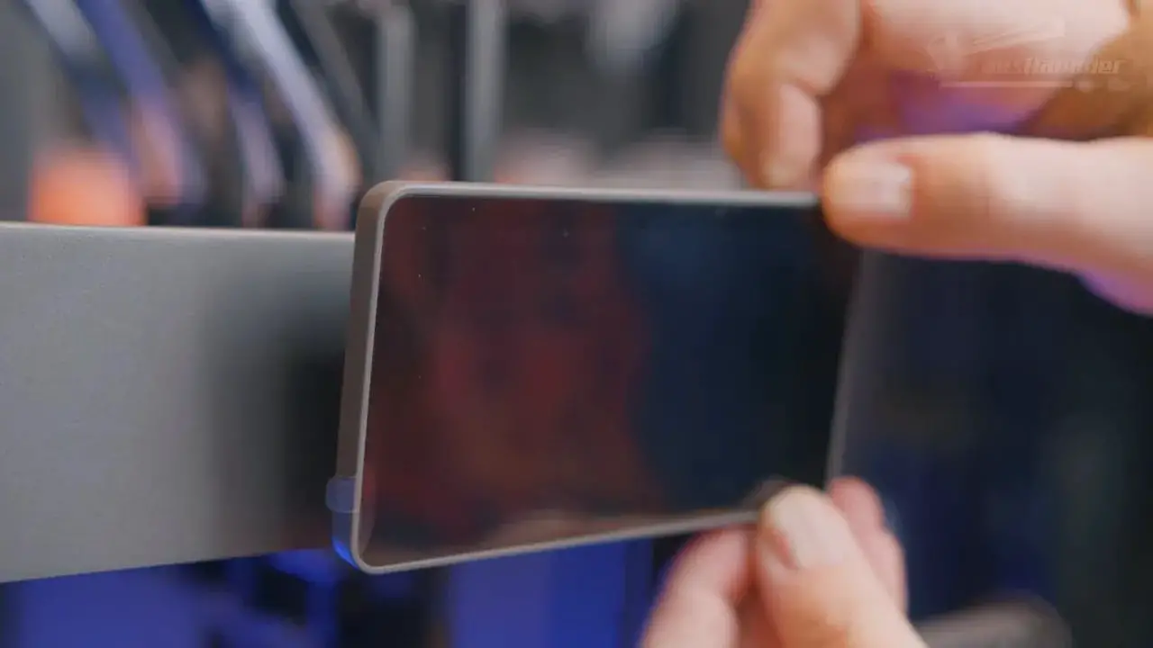 Close-up of the FlashForge Creator 5 touchscreen being tilted