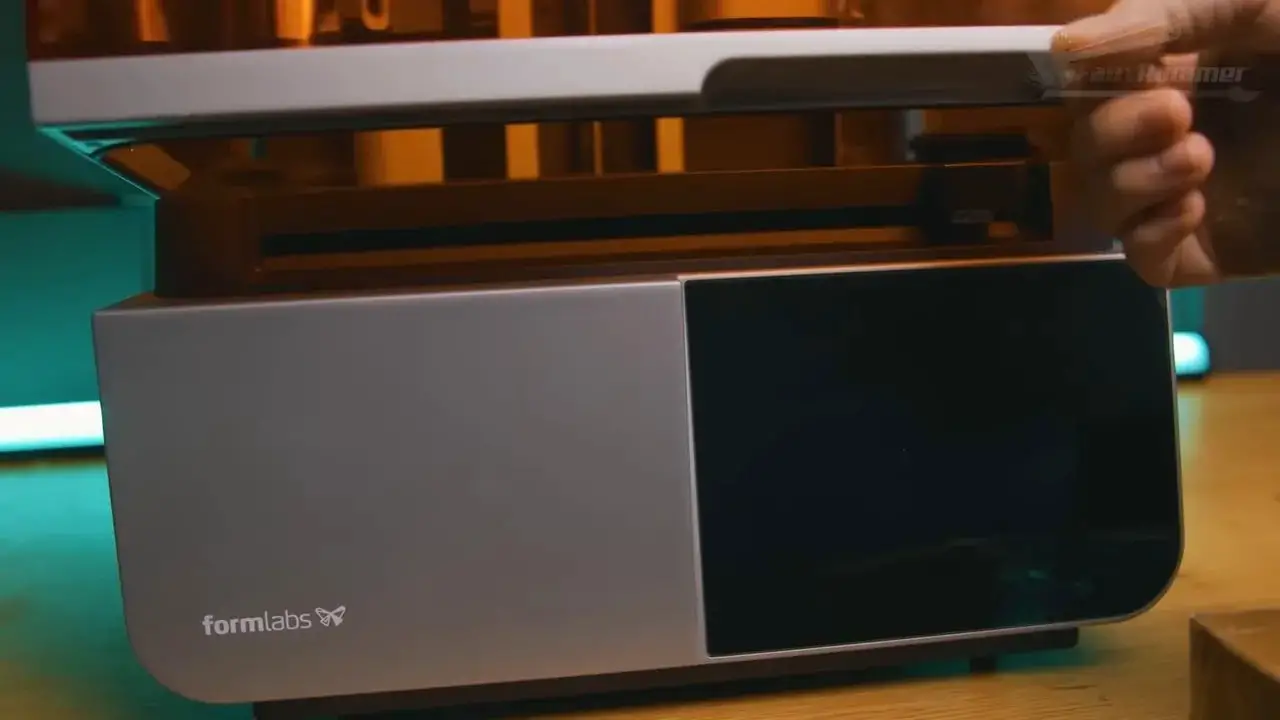 Formlabs Form 4 enclosure opening mechanism and resin tank area