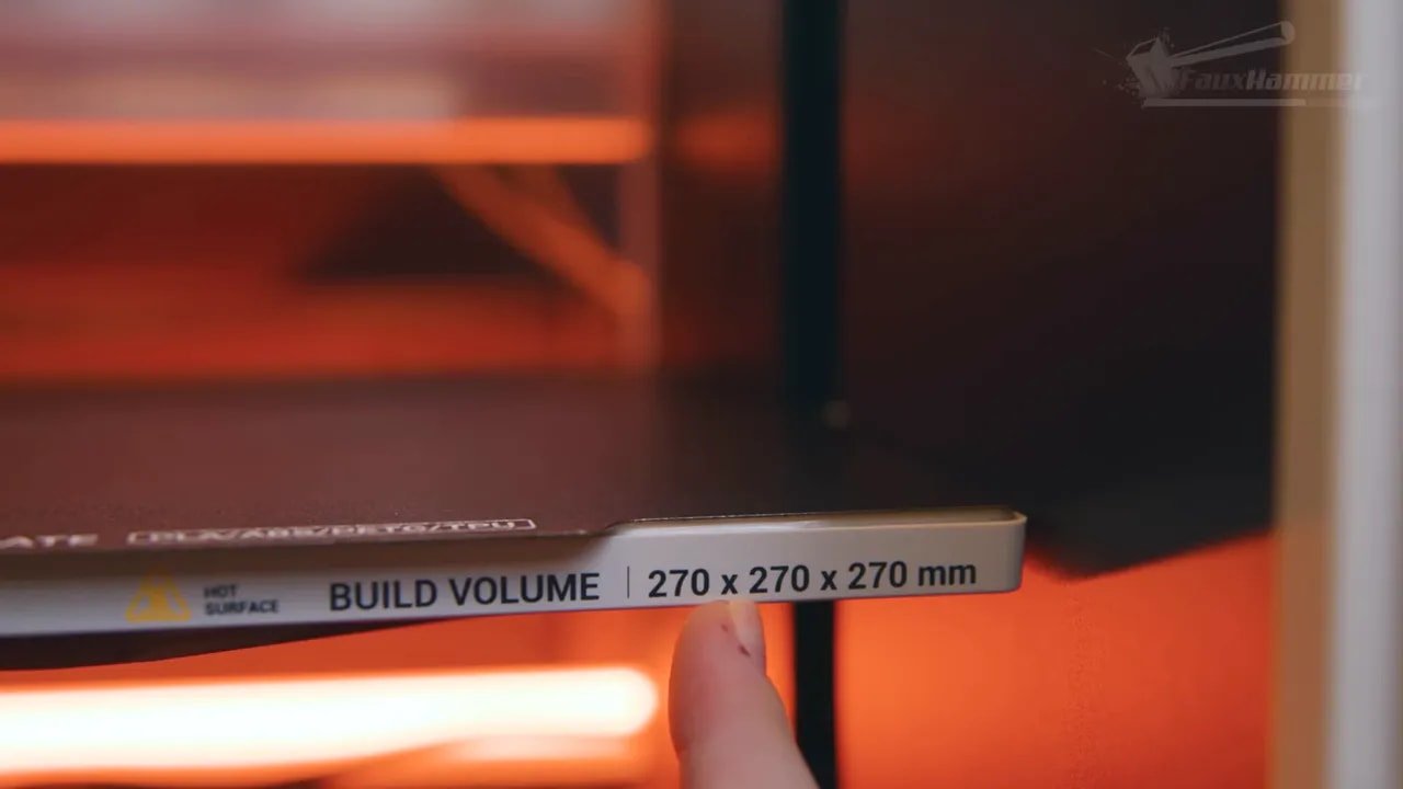 Snapmaker U1 build volume label reading 270 x 270 x 270mm