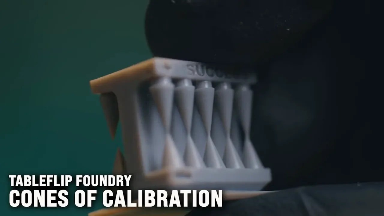 Tabletop LIP Foundry cones of calibration resin test strip for printer exposure tuning