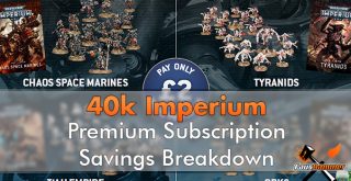 Kit d'abonnement Warhammer Imperium Premium - Répartition des économies - En vedette