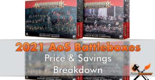 Warhammer AoS 2021 Battleforce Box - Répartition des prix et des économies - En vedette